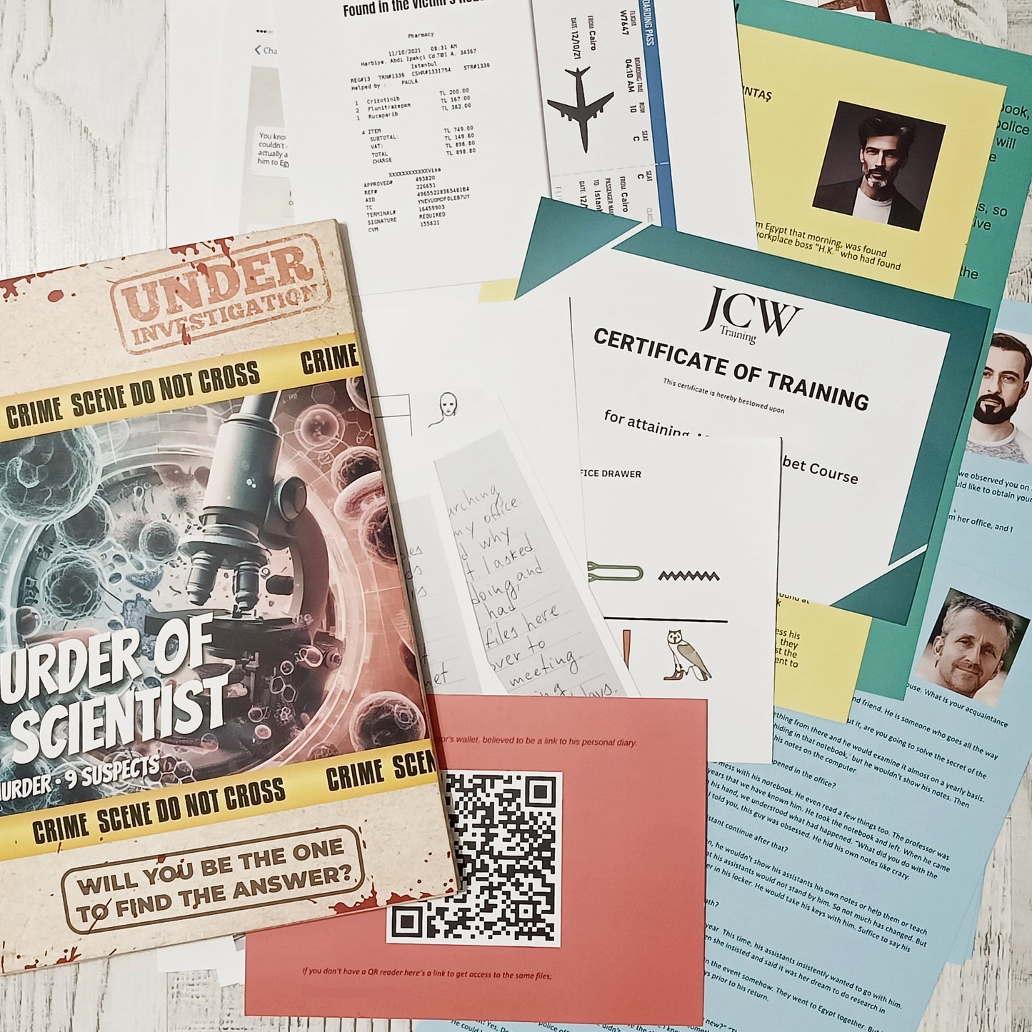 Unsolved Murder Mystery Game "Murder of a Scientist"