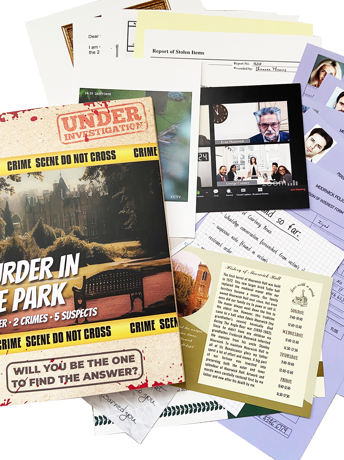 Unsolved Murder Mystery Game ”Murder in the Park”