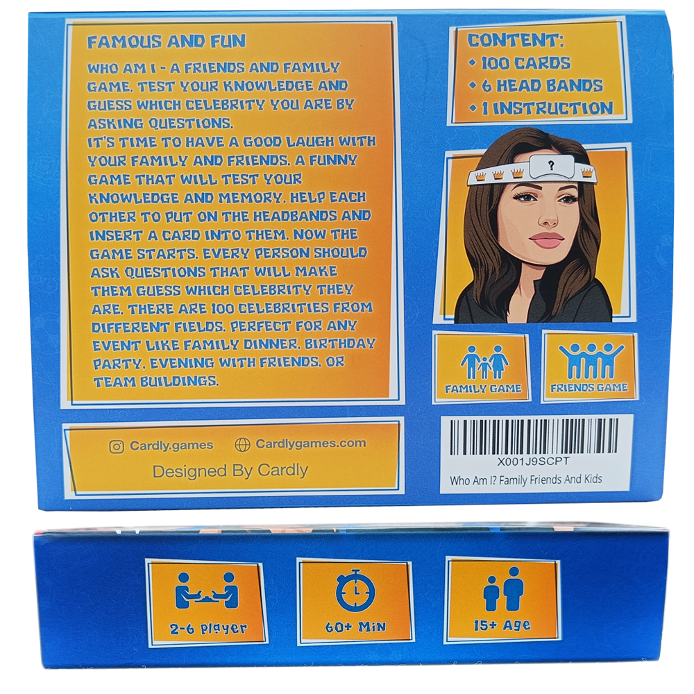 Who Am I? 2-6 Players Family Funny Board Game For Friends And Kids l Fun For Adults Party Games l Birthday, Travel Games, Gift