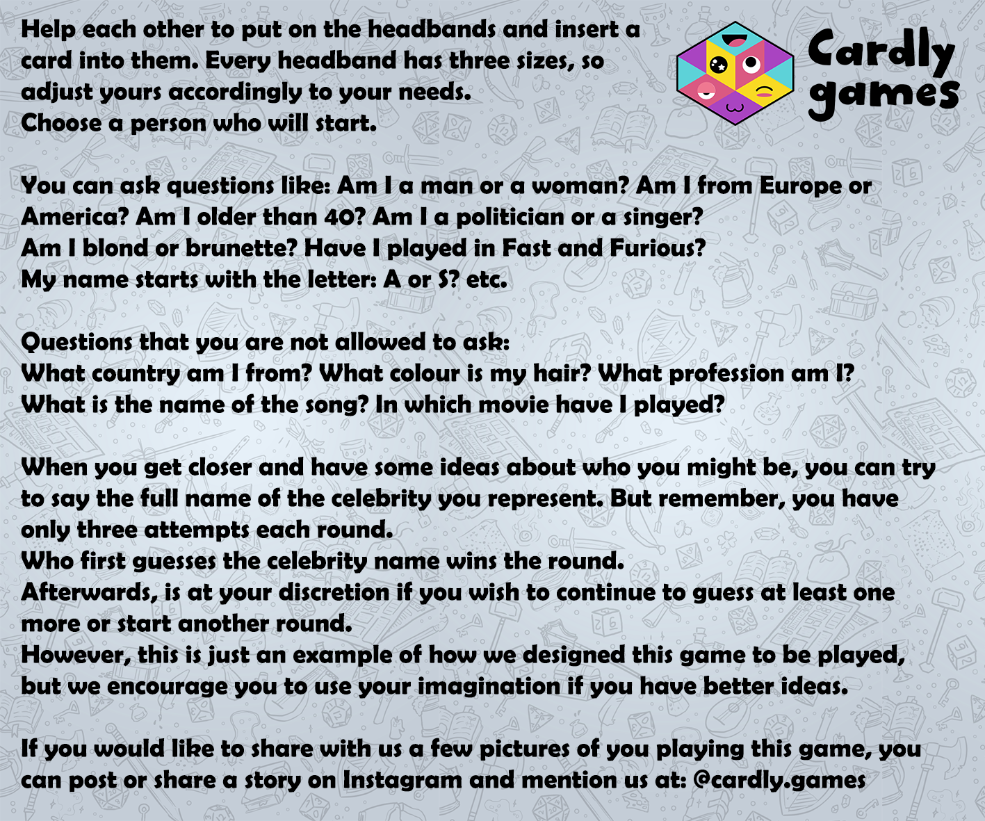 Who Am I? 2-6 Players Family Funny Board Game For Friends And Kids l Fun For Adults Party Games l Birthday, Travel Games, Gift