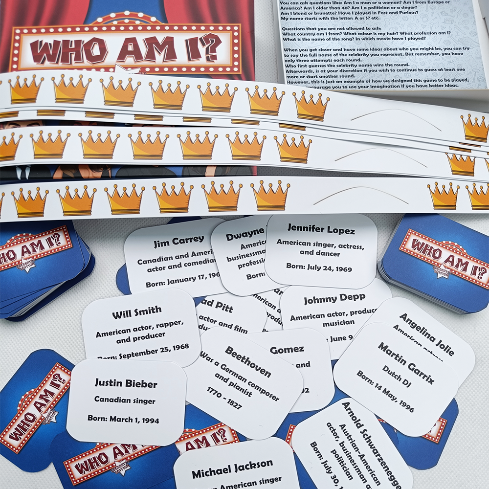 Who Am I? 2-6 Players Family Funny Board Game For Friends And Kids l Fun For Adults Party Games l Birthday, Travel Games, Gift