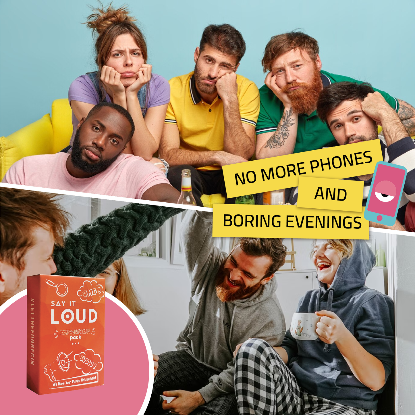 Expansion Pack Say it Loud - 3-10 Players Share Your Funny Life Story; Adult Card Game Gift For Birthday or Dinner Party Quiz Game; Great Fun